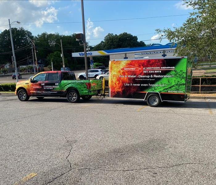 Truck and Trailer with SERVPRO Logo wrap 